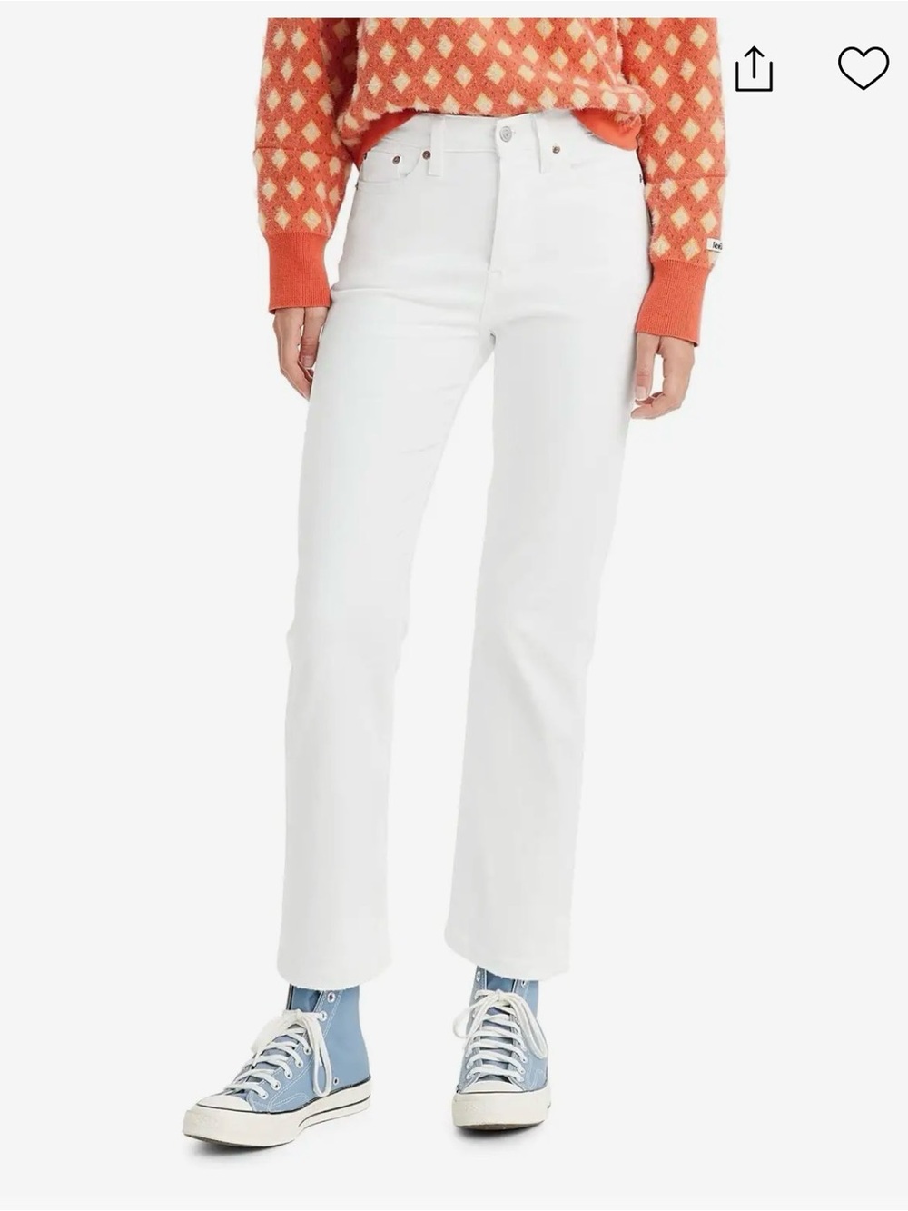 NWT Levi’s wedgie straight white jeans 29x28